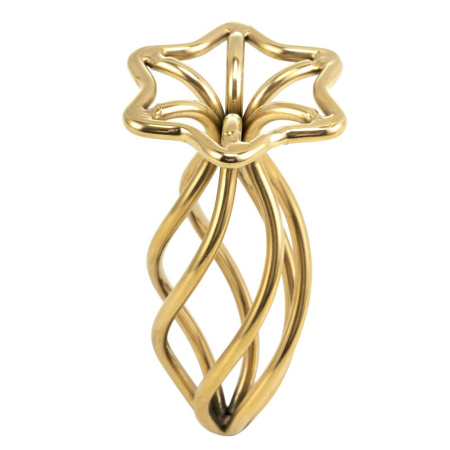 Анальна пробка LOCKINK SEVANDA Hollow Spiral Golden Metal Anal Plug - S size - фото №9