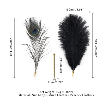 Лоскітка LOCKINK SEVANDA Natural Peacock Flirting Feather Tickler, перо павича - фото №5