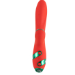Вібратор-кролик з пульсацією та флогером LOCKINK SEVANDA Whip Vibrating Massage Wand, червоно-зелений - фото №4
