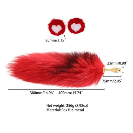 Анальна пробка з хвостом лисиці LOCKINK SEVANDA Red Vixen Set with Pear-shape Plug №7