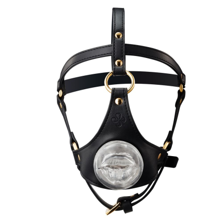 Маска-збруя для орального сексу LOCKINK SEVANDA Blowjob Head Harness - фото
