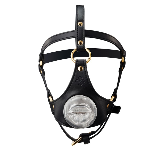 Маска-збруя для орального сексу LOCKINK SEVANDA Blowjob Head Harness - фото