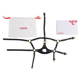 Маска-збруя для орального сексу LOCKINK SEVANDA Blowjob Head Harness - - фото №4