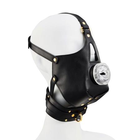 Маска-збруя для орального сексу з повідцем LOCKINK SEVANDA Blowjob Head Muzzle with Leash - фото №3