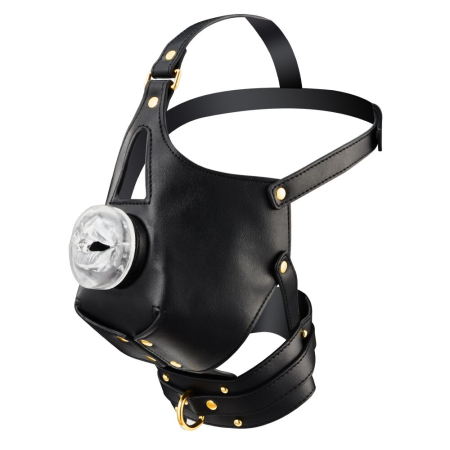 Маска-збруя для орального сексу з повідцем LOCKINK SEVANDA Blowjob Head Muzzle with Leash - фото №2