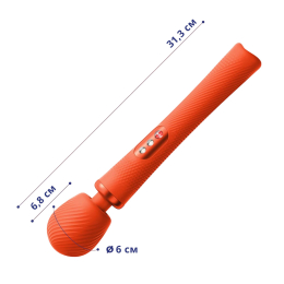 Вібромасажер Fun Factory VIM Vibrating Wand sunrise orange, суперпотужний та легкий, до 6 годин роботи - - фото №2
