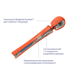 Вібромасажер Fun Factory VIM Vibrating Wand sunrise orange, суперпотужний та легкий, до 6 годин роботи - - фото №5