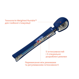 Вібромасажер Fun Factory VIM Vibrating Wand midnight blue, суперпотужний та легкий, до 6 годин роботи - - фото №5