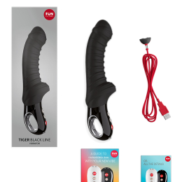 Вібратор для точки G Fun Factory TIGER black, ребристий, підходить для анальної стимуляції - - фото №5