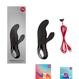 Вібратор-кролик Fun Factory MISS BI black, 2 незалежні мотори, діаметр 4,2 см - - фото №8