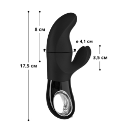 Вібратор-кролик Fun Factory MISS BI black, 2 незалежні мотори, діаметр 4,2 см - - фото №2