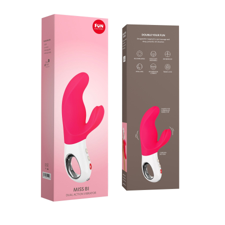 Вібратор-кролик Fun Factory MISS BI pink/white, 2 незалежні мотори, діаметр 4,2 см - фото №6