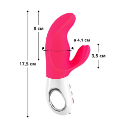 Вібратор-кролик Fun Factory MISS BI pink/white, 2 незалежні мотори, діаметр 4,2 см - №2
