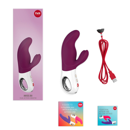 Вібратор-кролик Fun Factory MISS BI grape/white, 2 незалежні мотори, діаметр 4,2 см №6