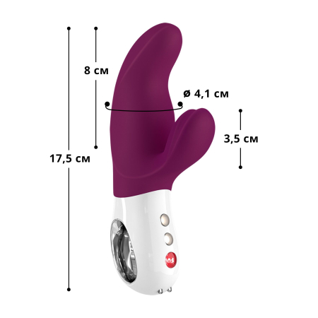 Вібратор-кролик Fun Factory MISS BI grape/white, 2 незалежні мотори, діаметр 4,2 см №2