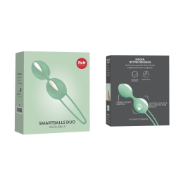 Вагінальні кульки Fun Factory SMARTBALLS DUO, фісташково-білі, 2 шт, діаметр 3,2 та 3,6 см - - фото №3