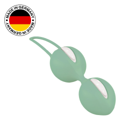 Вагінальні кульки Fun Factory SMARTBALLS DUO, фісташково-білі, 2 шт, діаметр 3,2 та 3,6 см - - фото №4