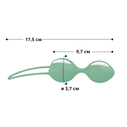 Вагінальні кульки Fun Factory SMARTBALLS DUO, фісташково-білі, 2 шт, діаметр 3,2 та 3,6 см - - фото №2