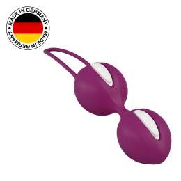 Вагінальні кульки Fun Factory SMARTBALLS DUO, бордово-білі, 2 шт, діаметр 3,2 та 3,6 см - - фото №7