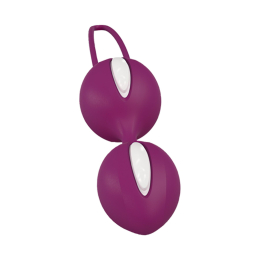 Вагінальні кульки Fun Factory SMARTBALLS DUO, бордово-білі, 2 шт, діаметр 3,2 та 3,6 см - - фото №3