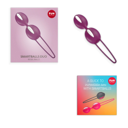 Вагінальні кульки Fun Factory SMARTBALLS DUO, бордово-білі, 2 шт, діаметр 3,2 та 3,6 см - - фото №5