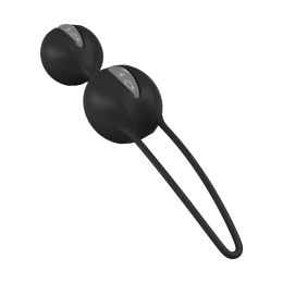 Вагінальні кульки Fun Factory SMARTBALLS DUO, чорно-сірі, 2 шт, діаметр 3,2 та 3,6 см - - фото №3