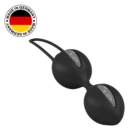 Вагінальні кульки Fun Factory SMARTBALLS DUO, чорно-сірі, 2 шт, діаметр 3,2 та 3,6 см - фото №6