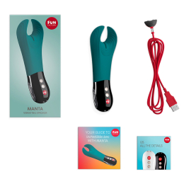 Вібратор для пеніса Fun Factory MANTA deep sea blue/black, підходить для парних ігор - - фото №5