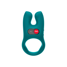 Ерекційне віброкільце з подвійною стимуляцією клітора Fun Factory N?S deep sea blue, 2 мотори - фото