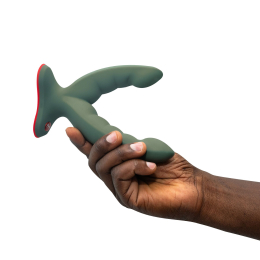 Подвійний фалоімітатор Fun Factory RYDE wild olive, гнучкі стовбури, присоска - - фото №8