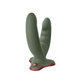 Подвійний фалоімітатор Fun Factory RYDE wild olive, гнучкі стовбури, присоска - фото