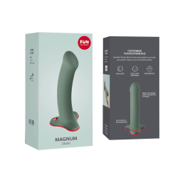 Фалоімітатор Fun Factory MAGNUM, оливковий, дуже гнучкий, довжина 18,3 см, діаметр 3,7 см - - фото №6