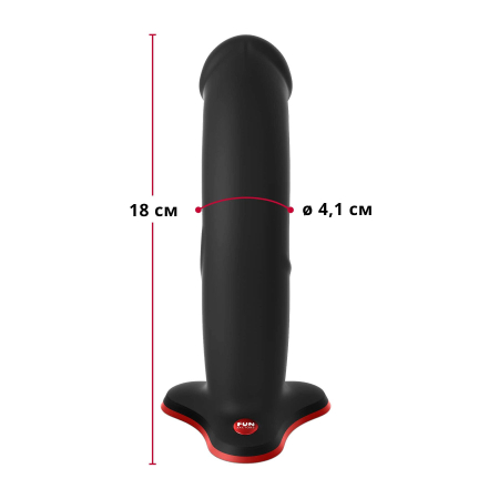 Фалоімітатор Fun Factory THE BOSS STUB, чорний, реалістична текстура, довжина 17,9 см, діаметр 4,1см - фото №2