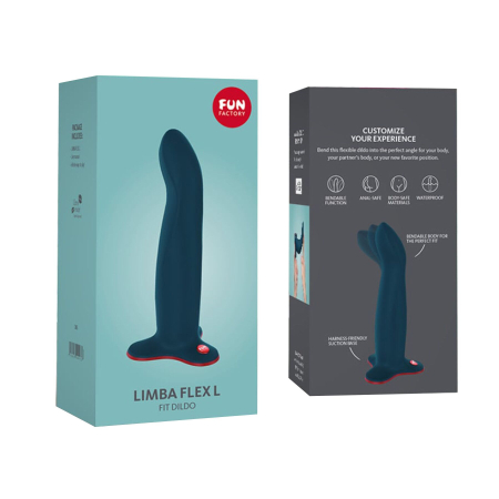 Фалоімітатор Fun Factory LIMBA FLEX L, колір морської хвилі, гнучкий, з ефектом пам’яті, підходить для точки G №7