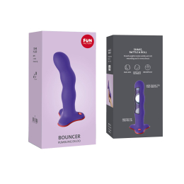 Фалоімітатор Fun Factory BOUNCER, фіолетовий, кульки всередині, ефект вібрації, діаметр 3,9 см - - фото №7