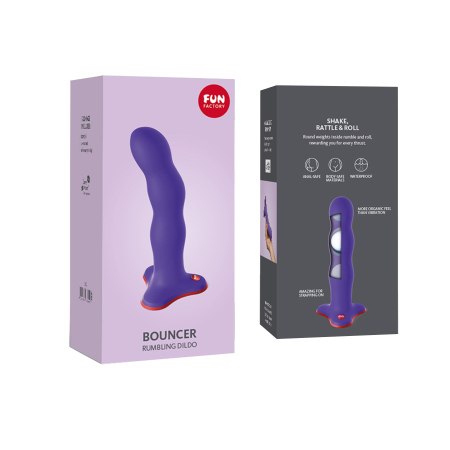 Фалоімітатор Fun Factory BOUNCER, фіолетовий, кульки всередині, ефект вібрації, діаметр 3,9 см №7