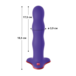 Фалоімітатор Fun Factory BOUNCER, фіолетовий, кульки всередині, ефект вібрації, діаметр 3,9 см - - фото №2