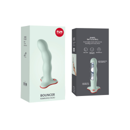 Фалоімітатор Fun Factory BOUNCER, світло-зелений, кульки всередині, ефект вібрації, діаметр 3,9 см - - фото №7