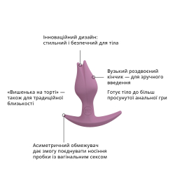 Анальна пробка Fun Factory BOOTIE FEM, рожева, у вигляді бутона, діаметр 2,9 см, тонкий обмежувач - - фото №3