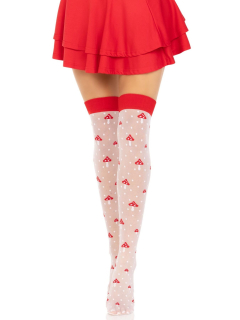 Панчохи Leg Avenue Polka Dot Mushroom Thigh Highs One Size - - фото №5