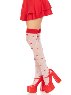 Панчохи Leg Avenue Polka Dot Mushroom Thigh Highs One Size - - фото №4