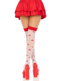 Панчохи Leg Avenue Polka Dot Mushroom Thigh Highs One Size - - фото №2