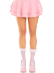 Шкарпетки ажурні з рюшами Leg Avenue Mini Bow Lace Anklet White Шкарпетки ажурні з рюшами Leg Avenue Mini Bow Lace Anklet White №5