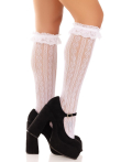 Шкарпетки ажурні з рюшами Leg Avenue Sweetheart Ruffle Cuff Knee Highs White, високі Шкарпетки ажурні з рюшами Leg Avenue Sweetheart Ruffle Cuff Knee Highs White, високі №2