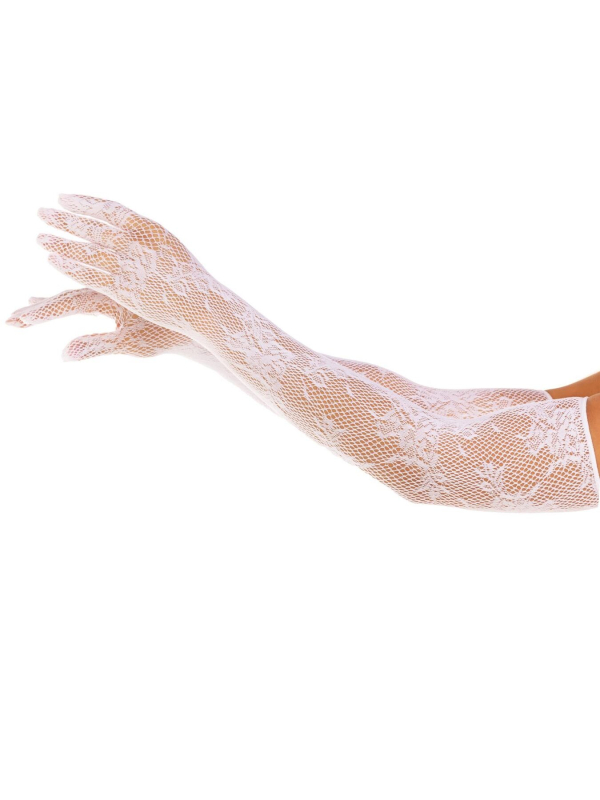 Мітенки Leg Avenue Lace Opera Length Gloves White 