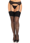 Панчохи Leg Avenue Wide Top Rhinestone Sheer Stockings Black One Size Панчохи Leg Avenue Wide Top Rhinestone Sheer Stockings Black One Size №1