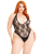 Боді Leg Avenue Floral lace deep-V teddy Black 1X/2X Боді Leg Avenue Floral lace deep-V teddy Black 1X/2X - фото