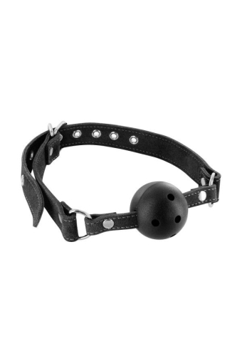 Кляп Fetish Tentation Premium Leather gag with stiff ball 