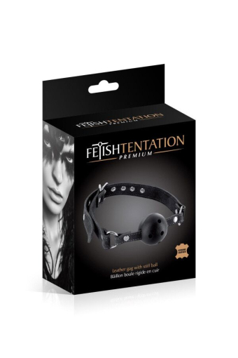 Кляп Fetish Tentation Premium Leather gag with stiff ball №2