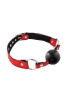 Кляп Fetish Tentation Premium Leather gag with silicone ball Red - фото №1